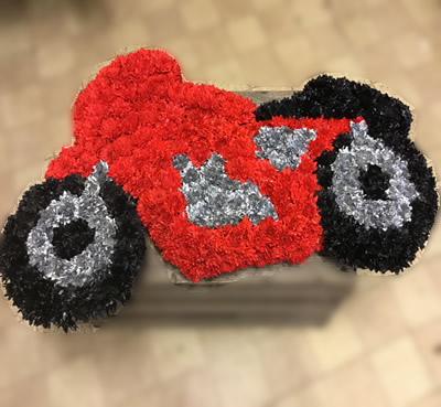 Funeral floral tribute - motorbike